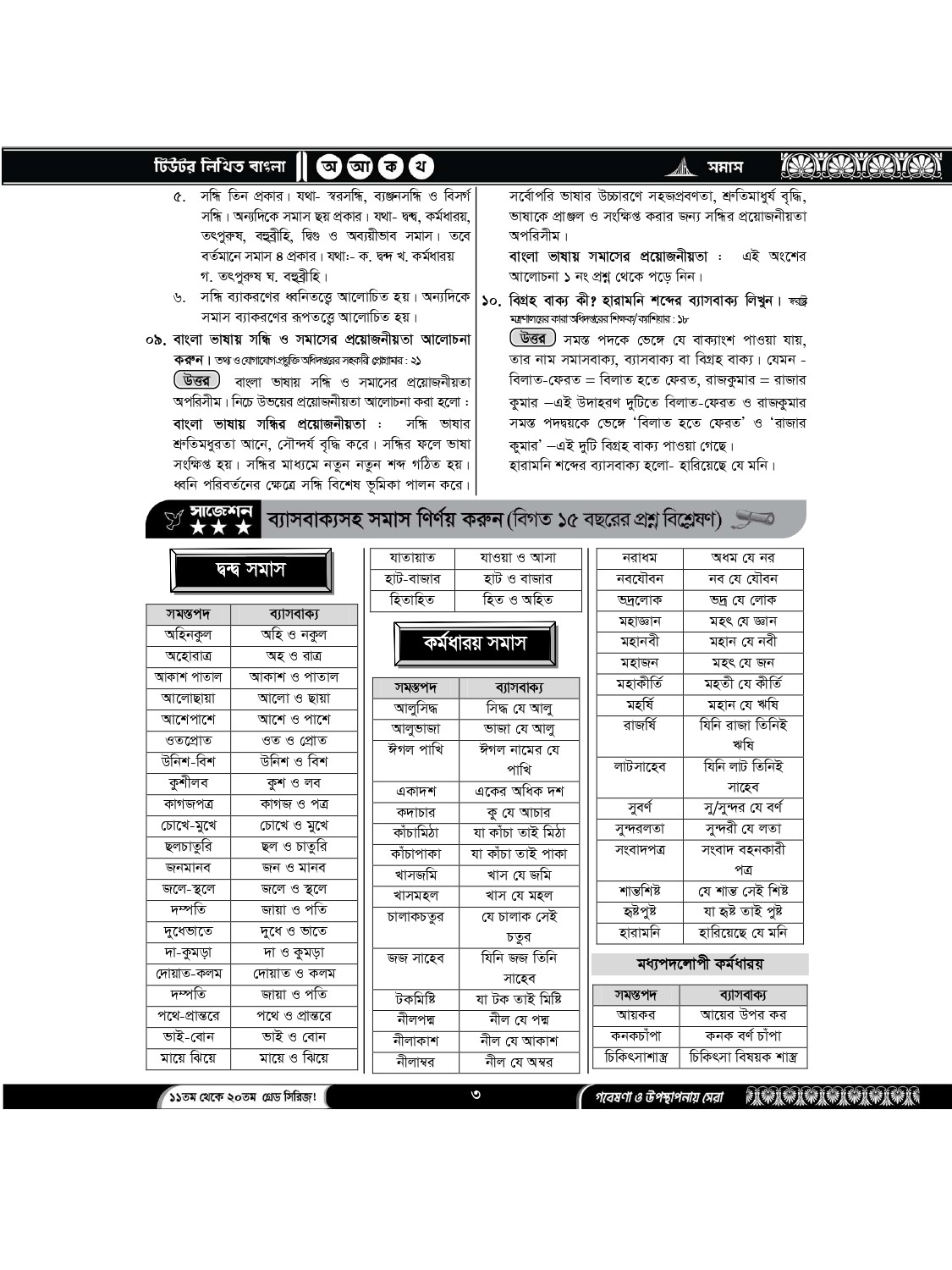 টিউটর লিখিত বাংলা